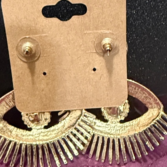 Elegant Gold and Blue Evil Eye Earrings - Picture 2 of 2